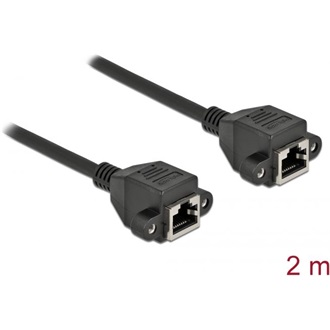 Delock RJ45 CAT6A S/FTP -> RJ45 CAT6A S/FTP F/F adatkábel hosszabbító 2m fekete