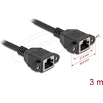 Delock Hálózat bővítő kábel S/FTP RJ45 anya - RJ45 anya Cat.6A, 3 m fekete