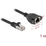 Delock Hálózat bővítő kábel S/FTP RJ45 apa - RJ45 anya Cat.6A, 1 m fekete