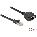 Delock RJ45 CAT6A S/FTP -> RJ45 CAT6A S/FTP M/F adatkábel hosszabbító 0.25m fekete