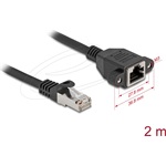 Delock Hálózat bővítő kábel S/FTP RJ45 apa - RJ45 anya Cat.6A, 2 m fekete