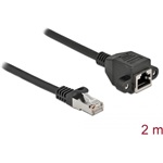 Delock RJ45 CAT6A S/FTP -> RJ45 CAT6A S/FTP M/F adatkábel hosszabbító 2m fekete