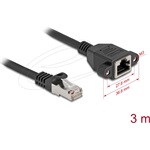 Delock Hálózat bővítő kábel S/FTP RJ45 apa - RJ45 anya Cat.6A, 3 m fekete
