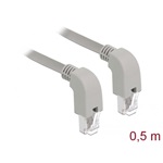 Delock RJ45 CAT5e SF/UTP -> RJ45 CAT5e SF/UTP M/M adatkábel 0.5m szürke 90° le/le