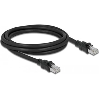 Delock RJ45 CAT6A F/UTP -> RJ45 CAT6A F/UTP M/M adatkábel 2m fekete