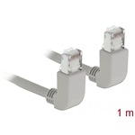Delock RJ45 CAT6A S/FTP -> RJ45 CAT6A S/FTP M/M adatkábel 1m szürke 90° fel/fel