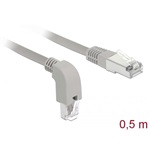 Delock RJ45 CAT6A S/FTP -> RJ45 CAT6A S/FTP M/M adatkábel 0.5m szürke 90° egyenes/le