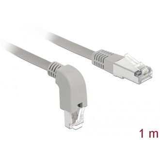Delock RJ45 CAT6A S/FTP -> RJ45 CAT6A S/FTP M/M adatkábel 1m szürke 90° egyenes/le