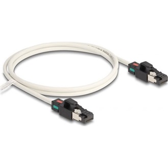Delock RJ45 CAT6A S/FTP -> RJ45 CAT6A S/FTP M/M adatkábel 1m fehér változtatható színjelöléssel