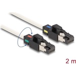 Delock RJ45 CAT6A S/FTP -> RJ45 CAT6A S/FTP M/M adatkábel 2m fehér változtatható színjelöléssel