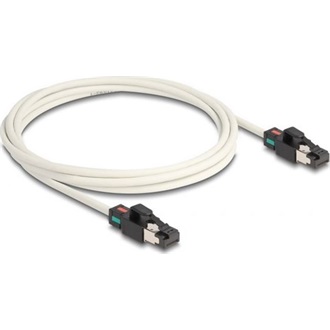 Delock RJ45 CAT6A S/FTP -> RJ45 CAT6A S/FTP M/M adatkábel 2m fehér változtatható színjelöléssel