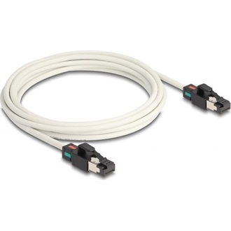 Delock RJ45 CAT6A S/FTP -> RJ45 CAT6A S/FTP M/M adatkábel 3m fehér változtatható színjelöléssel