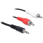 Delock Jack stereo 3,5mm -> 2db RCA M/M audio kábel 3m fekete