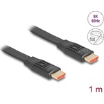 Delock HDMI 2.1 -> HDMI 2.1 M/M video kábel 1m fekete Flat