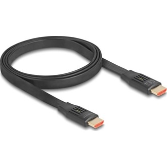 Delock HDMI 2.1 -> HDMI 2.1 M/M video kábel 1m fekete Flat