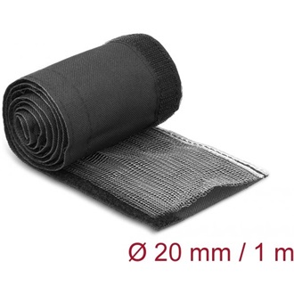 Delock Hőellenálló EMI Shielding fonott borítás tépőzáras rögzítővel, 1 m x 20 mm méretű, fekete