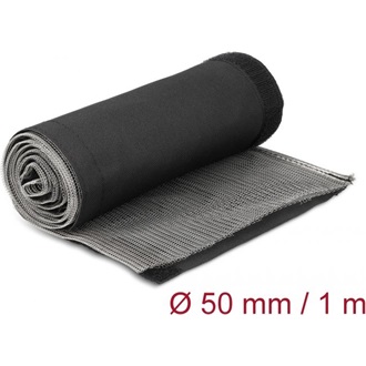 Delock Hőellenálló EMI Shielding fonott borítás tépőzáras rögzítővel, 1 m x 50 mm méretű, fekete