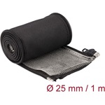 Delock Hőellenálló EMI Shielding fonott borítás zipzárral, 1 m x 25 mm méretű, fekete