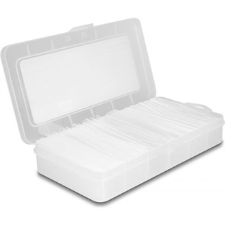 Delock Hőre zsugorodó cső készletdoboz, a zsugorodás aránya 2:1 szimpla és dupla falu belső ragasztó