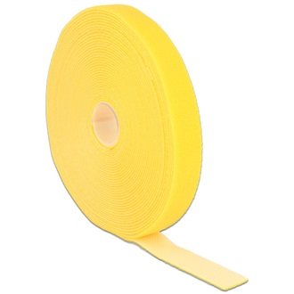 Delock 10mx20mm tépőzáras kábelkötegelő sárga