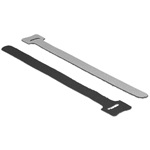 Delock 200x12mm tépőzáras kábelkötegelő fekete 10db