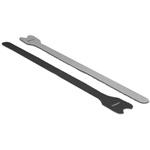 Delock 300x12mm tépőzáras kábelkötegelő fekete 10db