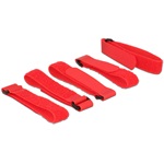 Delock 300x20mm tépőzáras kábelkötegelő piros 5db