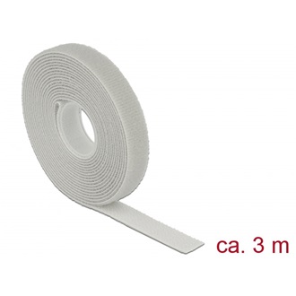 Delock Hurkolható rögzítők, 3 m x 13 mm (H x Sz) tekercs, szürke