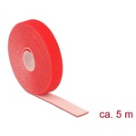 Delock Hurkolható rögzítők, 5 m x 20 mm (H x Sz) tekercs, piros