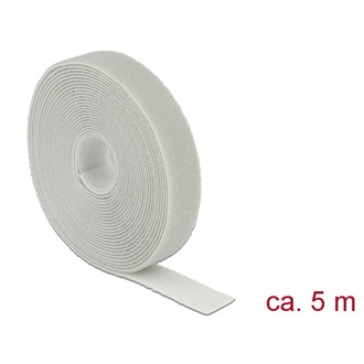 Delock Hurkolható rögzítők, 5 m x 20 mm (H x Sz) tekercs, szürke