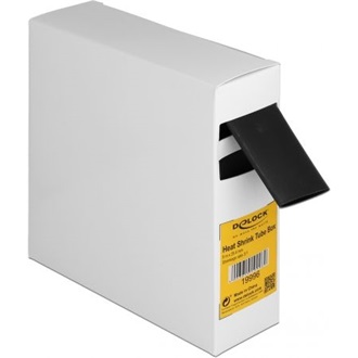 Delock Hűtő kiegészítő doboz öntapadó, 3:1 arányú összehúzódó belsővel, 5 m x 25,4 mm fekete