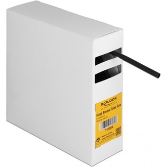 Delock Hűtő kiegészítő doboz öntapadó, 3:1 arányú összehúzódó belsővel, 5 m x 4,8 mm fekete