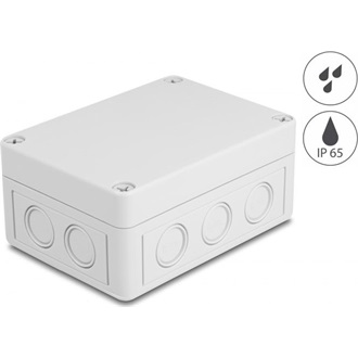 Delock Installációs ház kábel bemenetekkel 130 x 93 x 57 mm nagyságú szürke