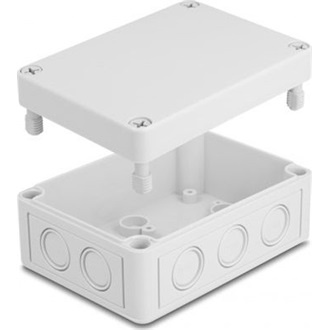 Delock Installációs ház kábel bemenetekkel 130 x 93 x 57 mm nagyságú szürke
