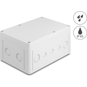 Delock Installációs ház kábel bemenetekkel 180 x 125 x 90 mm nagyságú szürke