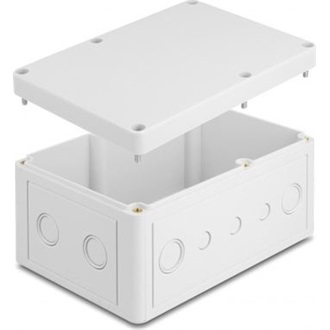 Delock Installációs ház kábel bemenetekkel 180 x 125 x 90 mm nagyságú szürke