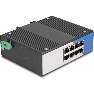 Delock Ipari Gigabit Ethernet Elosztó 8 port RJ45 DIN sínhez