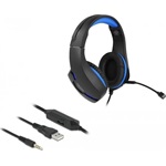 Delock Játékokhoz fejhallgató 3,5 mm-es sztereo jackkel és kék LED világítással