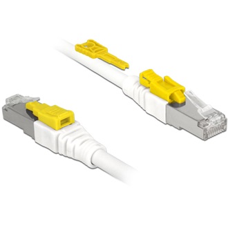 Delock RJ45 CAT6A UTP M/M adatkábel 5m fehér Secure