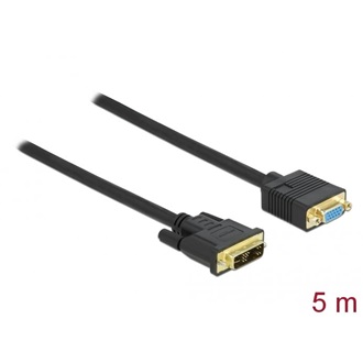 Delock DVI-A -> VGA M/F video kábel 5m fekete