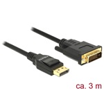 Delock DisplayPort 1.2 -> DVI-D M/M video jelkábel 3m fekete passzív