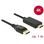 Delock DisplayPort 1.2 -> HDMI 1.4 M/M video kábel 1m fekete
