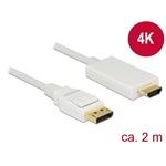 Delock DisplayPort 1.2 -> HDMI 1.4 M/M video jelkábel 2m fehér