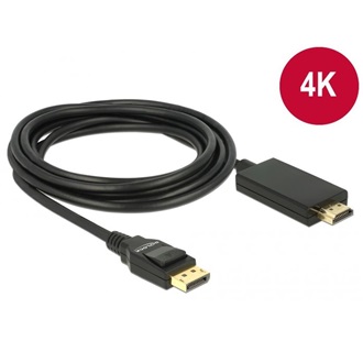 Delock DisplayPort 1.2 -> HDMI 1.4 M/M video kábel 3m fekete