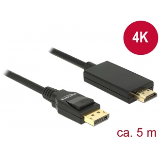 Delock DisplayPort 1.2 -> HDMI 1.4 M/M video jelkábel 5m fekete