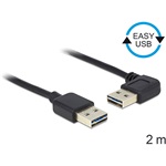 Delock Easy-USB A - Easy-USB M/M adatkábel 2m fekete egyenes/90°
