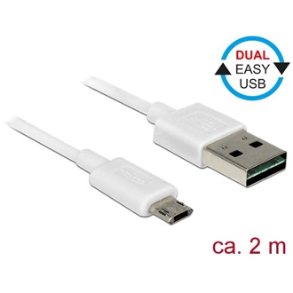 Delock Easy-USB A -> EasyUSB micro-B M/M adatkábel 2m fehér