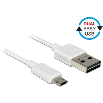 Delock Easy-USB A -> EasyUSB micro-B M/M adatkábel 0.5m fehér
