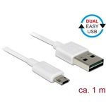 Delock Easy-USB A -> EasyUSB micro-B M/M adatkábel 1m fehér