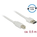 Delock Easy-USB A -> USB-B 2.0 M/M adatkábel 0.5m fehér